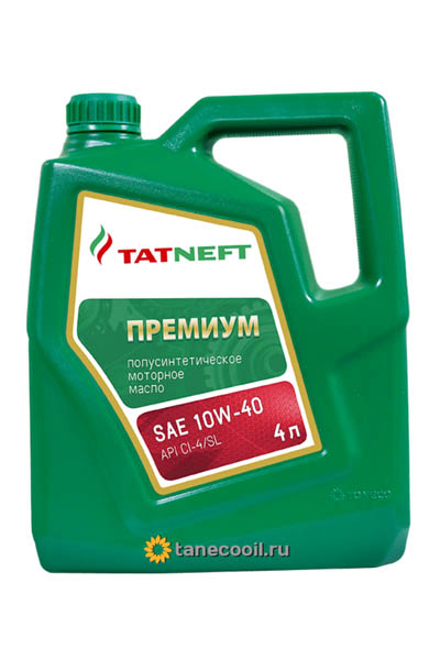 Масло моторное полусинтетическое TATNEFT Премиум 10W-40 CI-4/SL 4L
