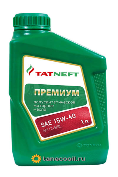 Масло моторное полусинтетическое TATNEFT Премиум 15W-40 CI-4/SL 1L
