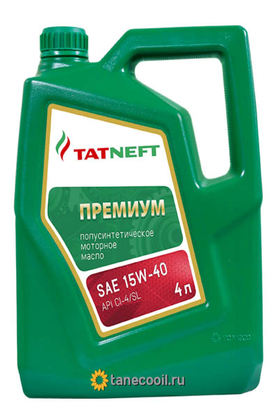Масло моторное полусинтетическое TATNEFT Премиум 15W-40 CI-4/SL 4L