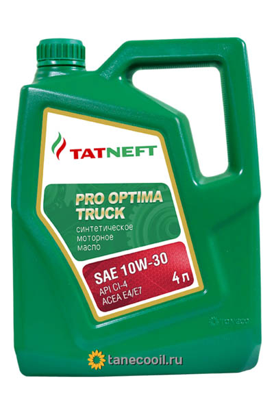 Масло моторное синтетическое TATNEFT Pro Optima truck 10W-30 CI-4 4L