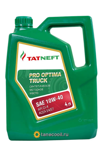 Масло моторное синтетическое TATNEFT Pro Optima truck 10W-40 CI-4 4L