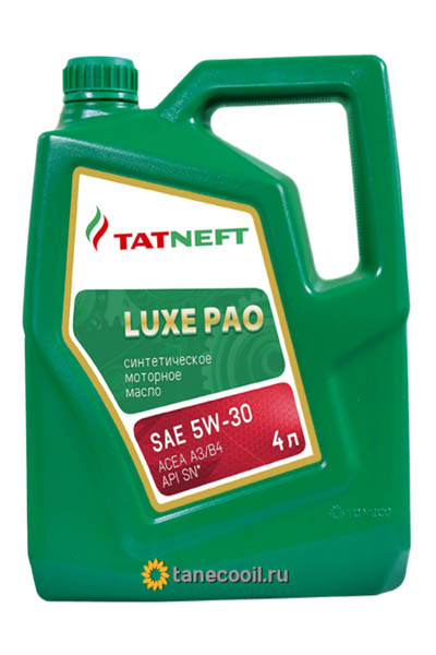 Масло моторное синтетическое TATNEFT LUXE PAO 5W-30 SN 4L