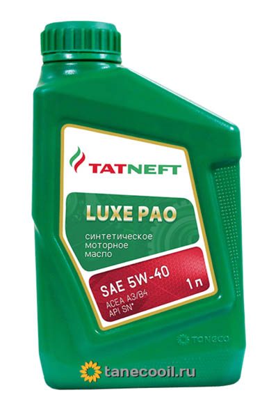 Масло моторное синтетическое TATNEFT LUXE PAO 5W-40 SN 1L