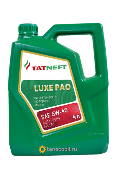 Масло моторное синтетическое TATNEFT LUXE PAO 5W-40 SN 4L