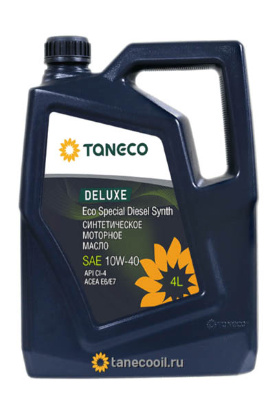 Масло моторное синтетическое TANECO DeLuxe Eco Special Diesel Synth 10W-40 CI-4 4L