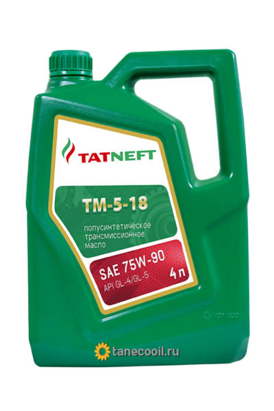 Масло трансмиссионное полусинтетическое ТАТНЕФТЬ ТМ 5-18 75W-90 4L
