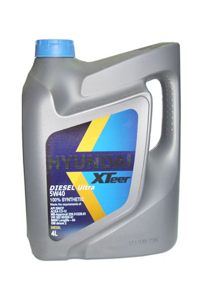 Масло моторное синтетическое HYUNDAI XTEER D800 Diesel Ultra 5W-40 CF/SN 4L