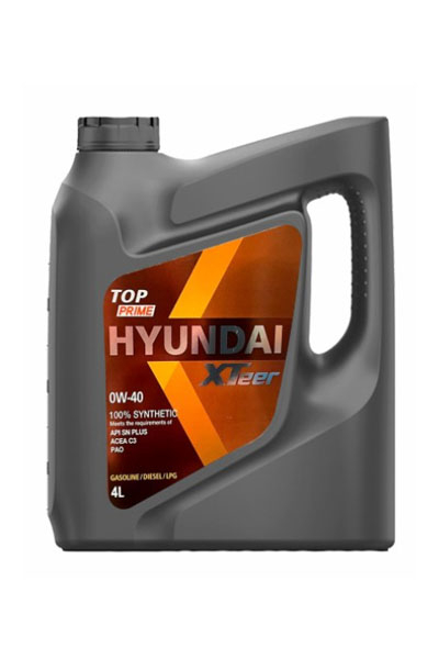 Масло моторное PAO-синтетическое HYUNDAI XTeer TOP Prime 0W-40 SM/SN+ 4L