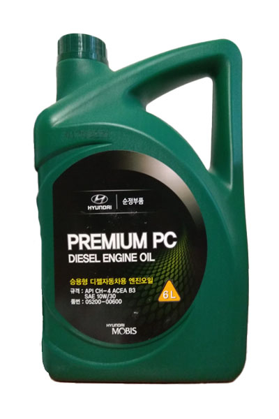 Масло моторное минеральное HYUNDAI Premium PC Diesel 10W-30 CH-4/CF-4 6L