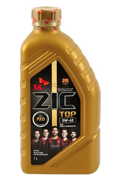 Масло моторное PAO синтетическое ZIC TOP  0W-40 A3/B4 SP 1L
