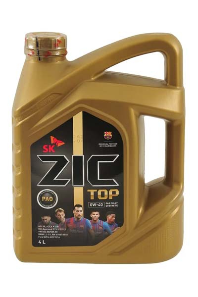 Масло моторное PAO синтетическое ZIC TOP  0W-40 A3/B4 SP 4L
