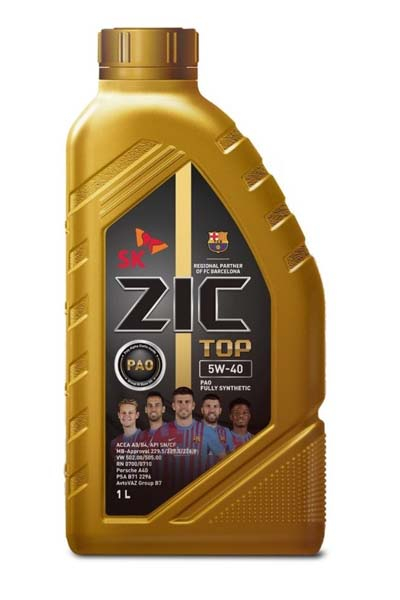 Масло моторное PAO синтетическое ZIC TOP 5W-40 A3/B4 SP 1L