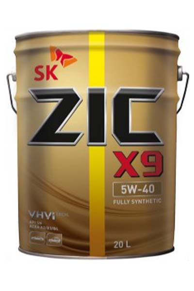Масло моторное синтетическое ZIC X9 5W-40 A3/B4 SP 20L