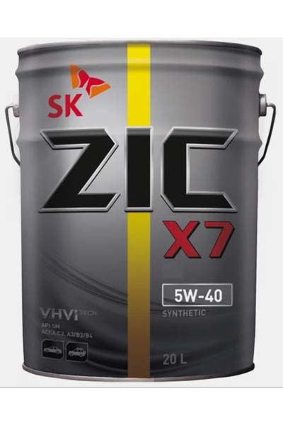 Масло моторное синтетическое ZIC X7 5W-40 A3/B4 SP 20L