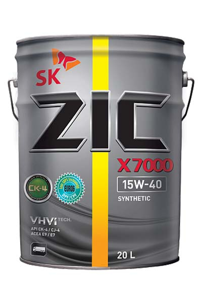 Масло моторное синтетическое ZIC X7000 15W-40 E7/E9 CK-4/CJ-4/SN  20L
