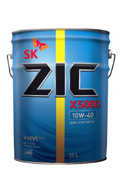 Масло моторное полусинтетическое ZIC X5000 10W-40 E7/E5/E3 CI-4/SL DH-1   20L