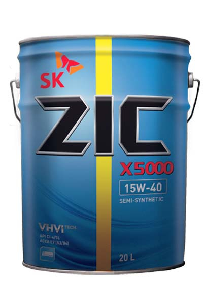 Масло моторное полусинтетическое ZIC X5000 15W-40 E7/E5/E3 CI-4/SL DH-1   20L