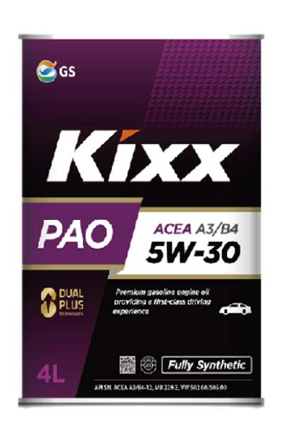 Масло моторное PAO-синтетическое KIXX PAO  5W-30 A3/B4 SN   4L