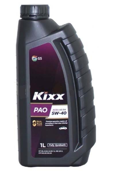 Масло моторное PAO-синтетическое KIXX PAO  5W-40 A3/B4 SN   1L
