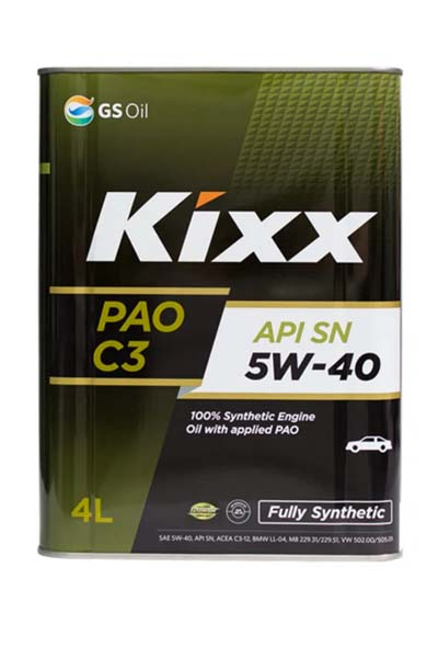 Масло моторное PAO-синтетическое KIXX PAO C3  5W-40 C3 SN   4L