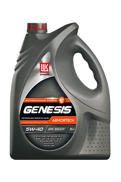 Масло моторное PAO-синтетическое LUKOIL GENESIS ARMORTECH 0W-40 SN/CF 5L
