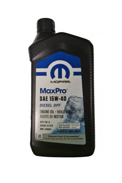 Масло моторное минеральное CHRYSLER MOPAR MaxPro 15W-40  CJ-4/CI-4+ 0,946L