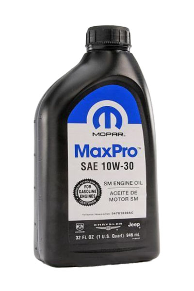 Масло моторное минеральное CHRYSLER MOPAR MaxPro 10W-30 SM 0,946L